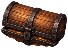 Floating wooden treasure chest