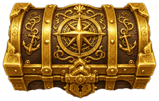 Rare floating golden treasure chest
